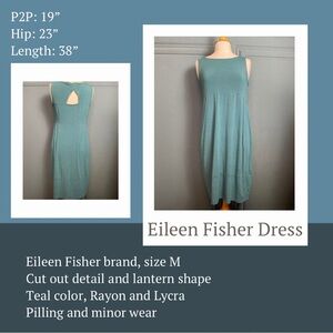 Eileen Fisher Teal Lantern Dress